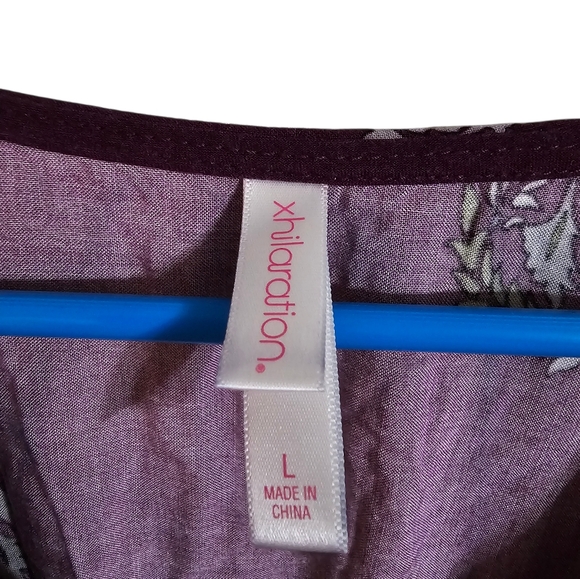 Boho Luxe Paisley Midi Dress Purple Rayon Women’s Large Flowy Xhilaration Y2K - Picture 4 of 7